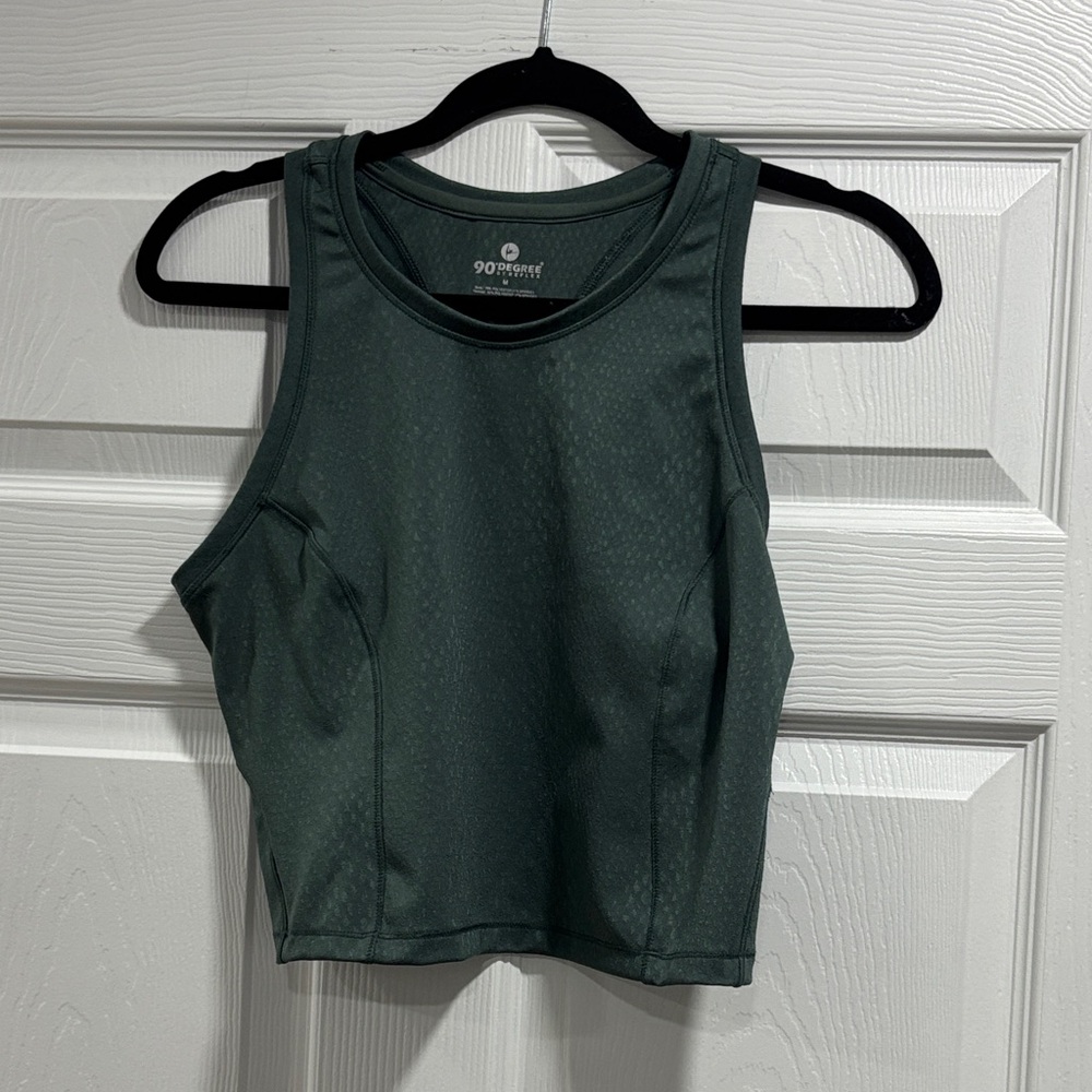 90 Degree By Reflex Forest Green Crop Top
